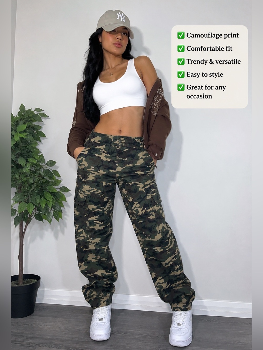 Double Denim Camo Pants Size M Army Green Camouflage Utility Military Style